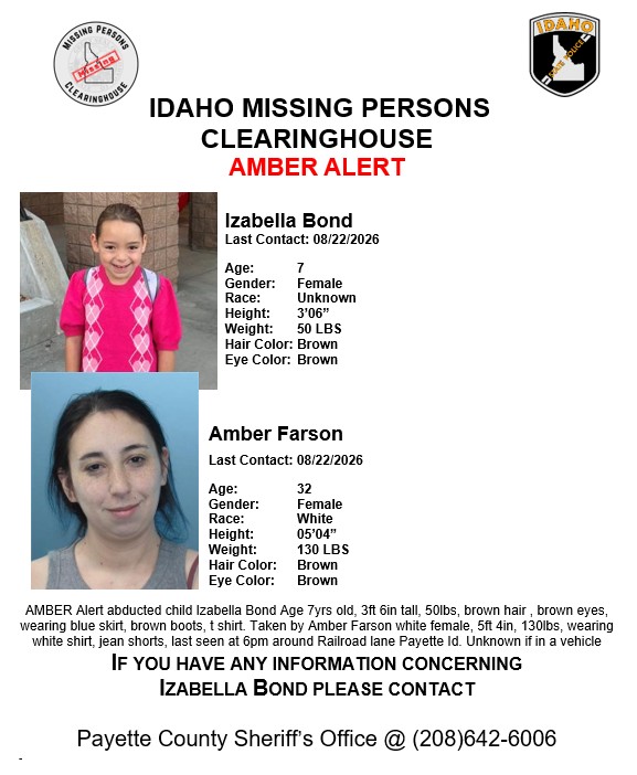 AMBER Alert Abducted 7yr Payette County